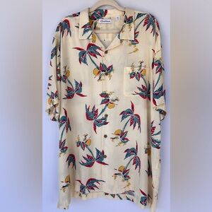 Caribbean Men’s Vintage‎ Style Hawaiian Shirt Short Sleeve Palm Tree Print XXL